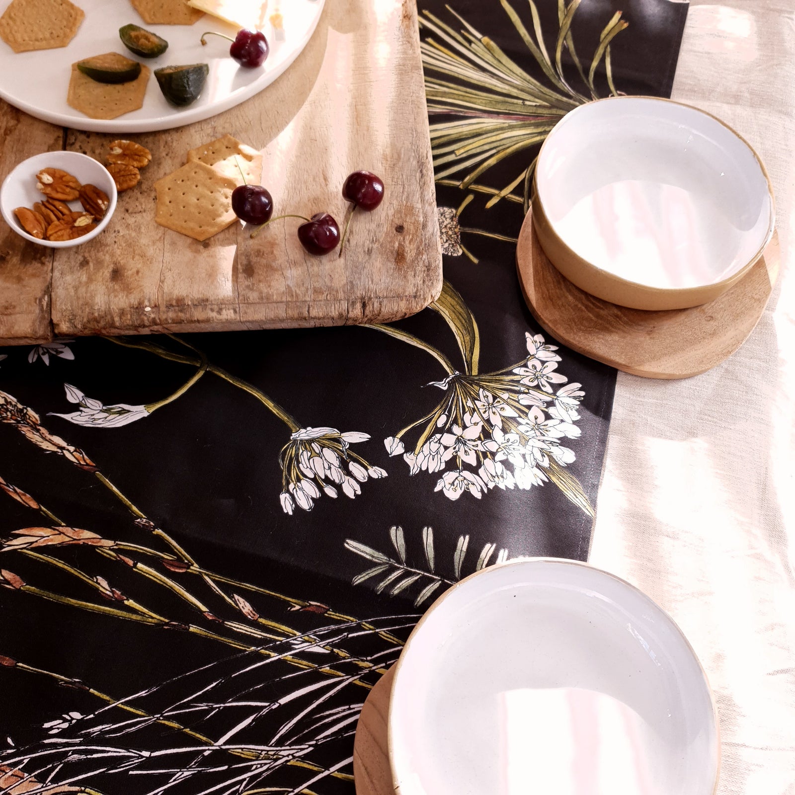 CoralBloom Botanical Tablerunner