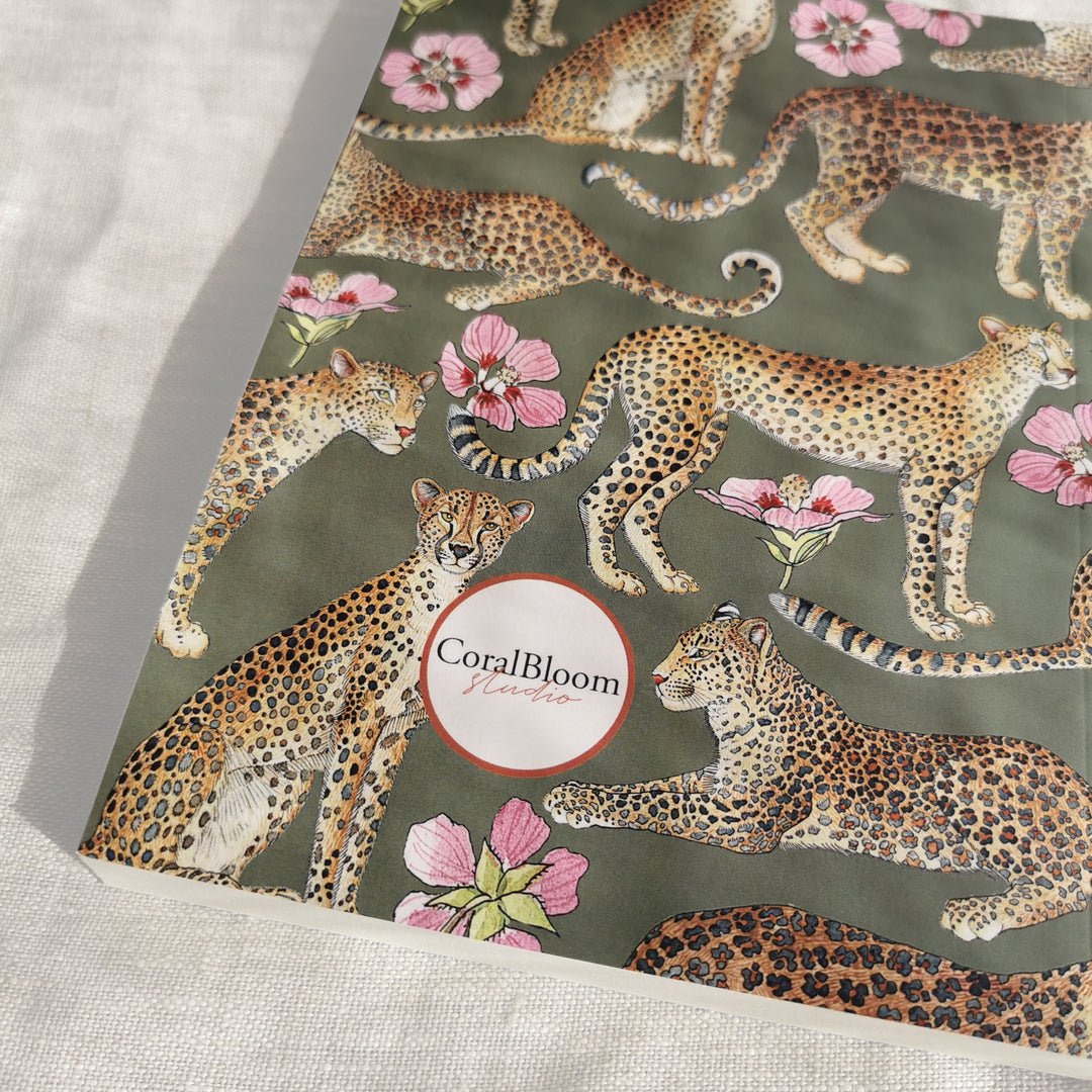 Leopards on Khaki Journal (ruled)