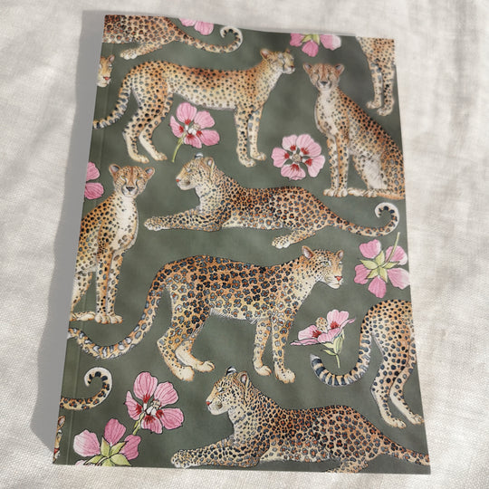 Leopards on Khaki Journal (ruled)