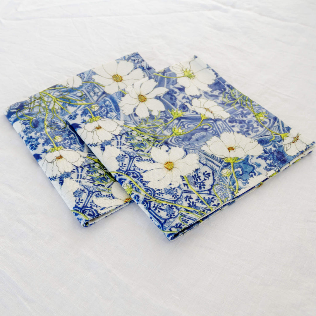 CoralBloom Studio Napkin sets recycled PET Cosmos on Delft