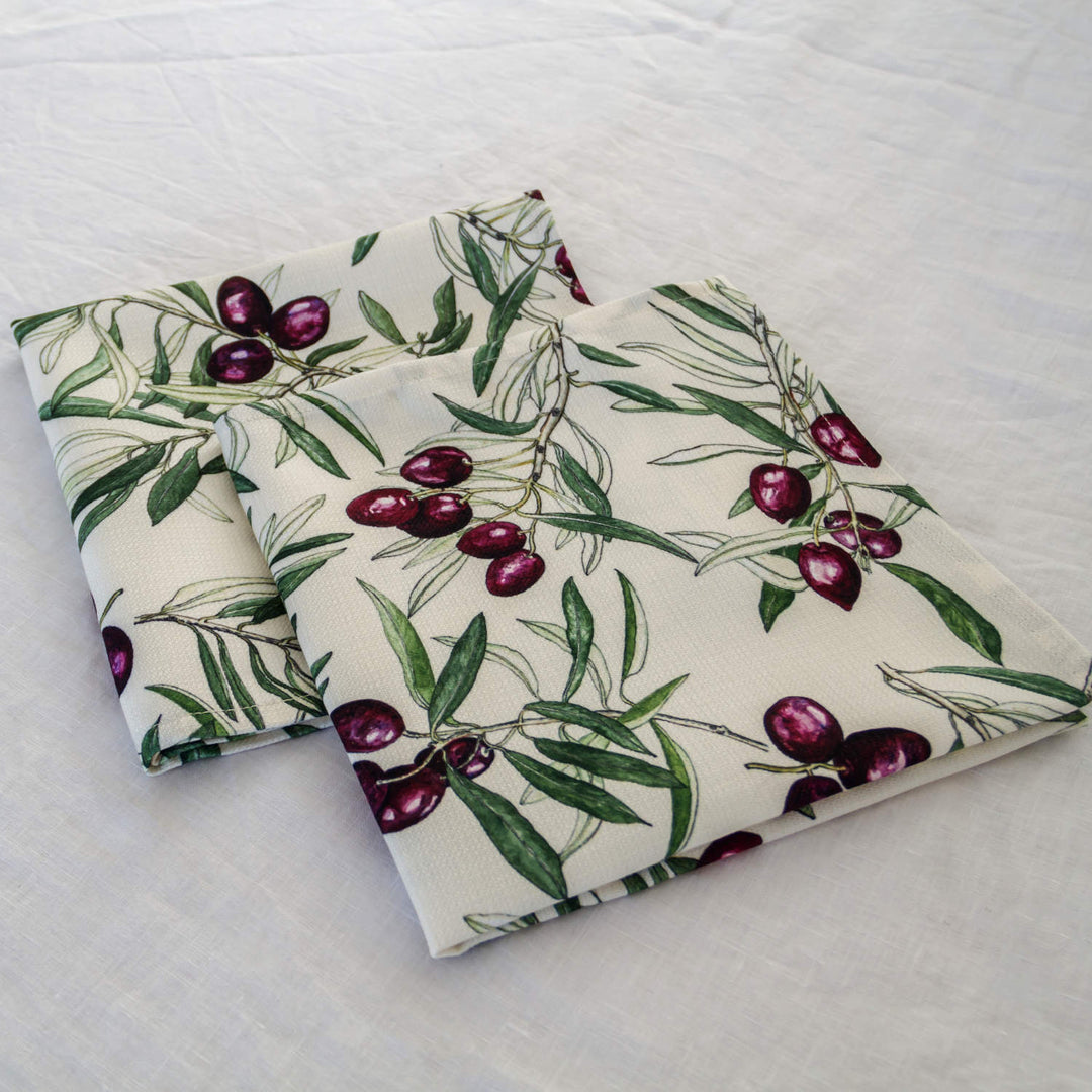 CoralBloom Studio Napkin Set Mediterranean Olives