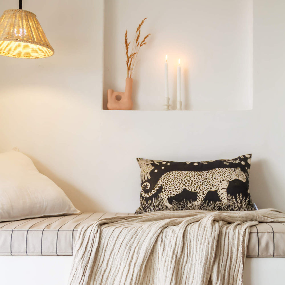 CoralBloom Studio leopard scatter cushion