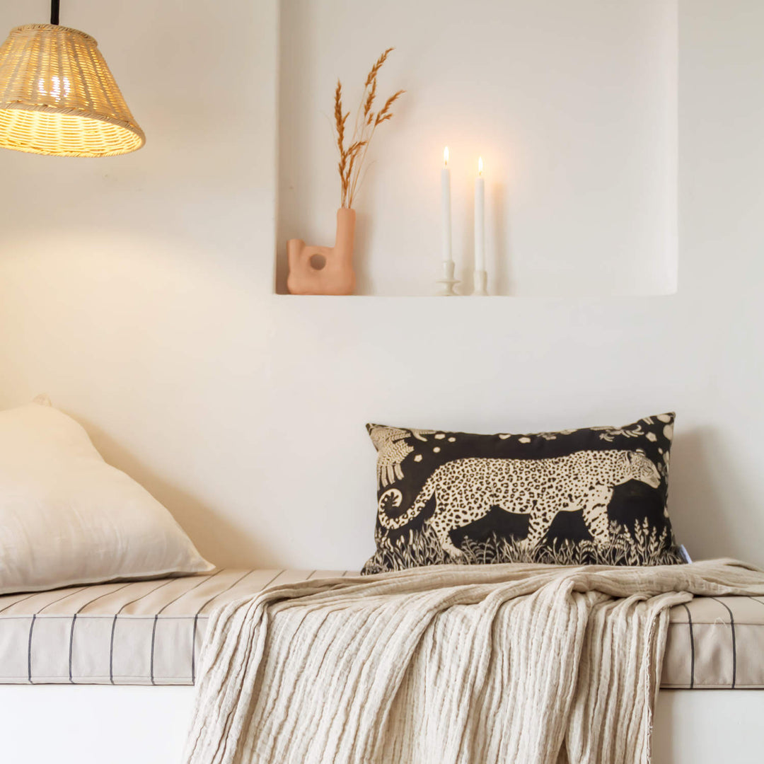 CoralBloom Studio leopard scatter cushion