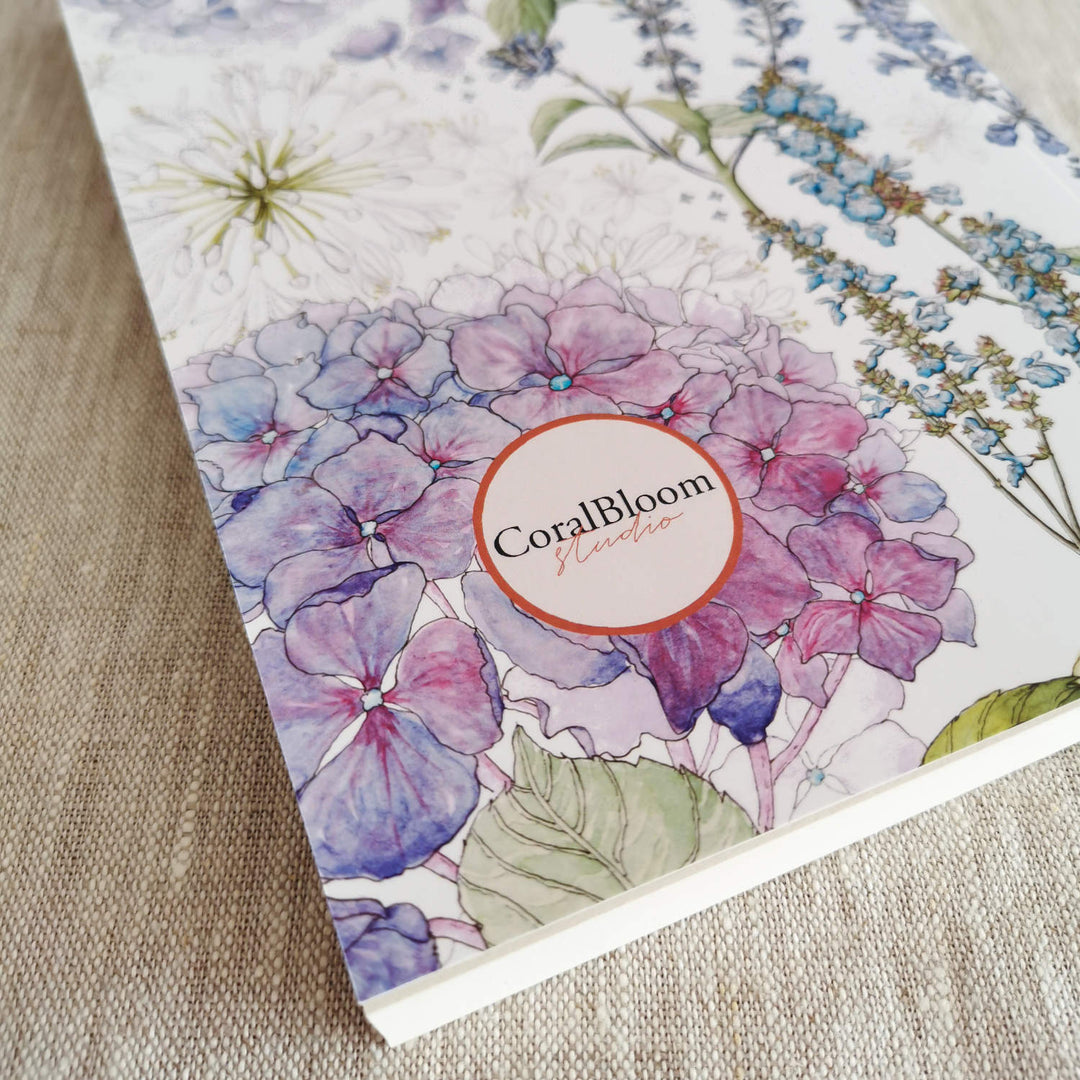 CoralBloom Studio Floral Stationery Summer garden journal