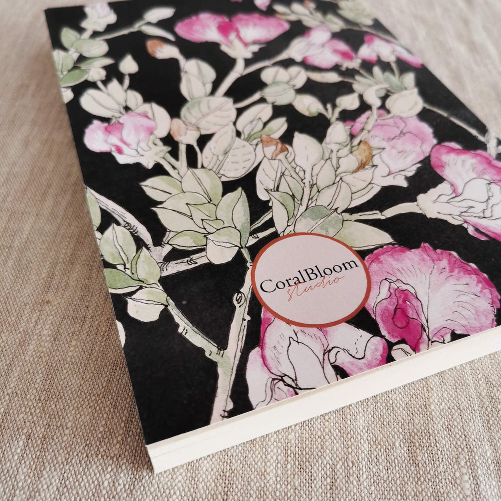 CoralBloom Studio Stationery Wild Sweetpea Journal