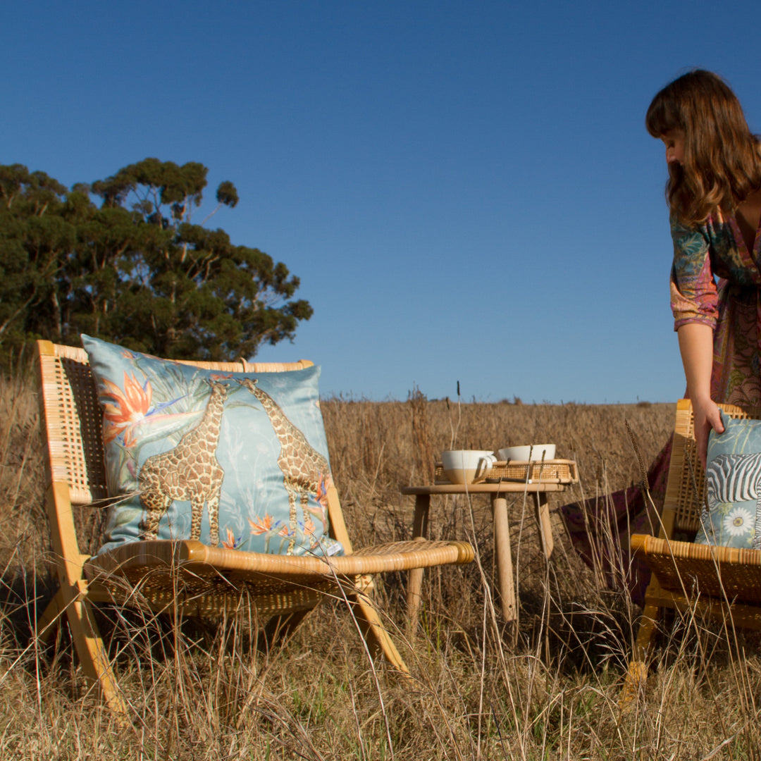 Moonlit Reverie Giraffes ~ Velvet Scatter Cushion Cover