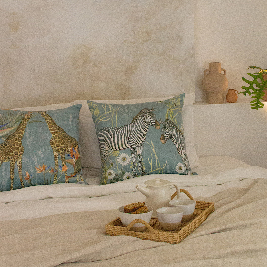 Moonlit Reverie Zebras ~ Velvet Scatter Cushion Cover