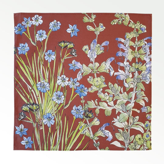 CoralBloom cotton napkin sets printed with Aristea botanical art