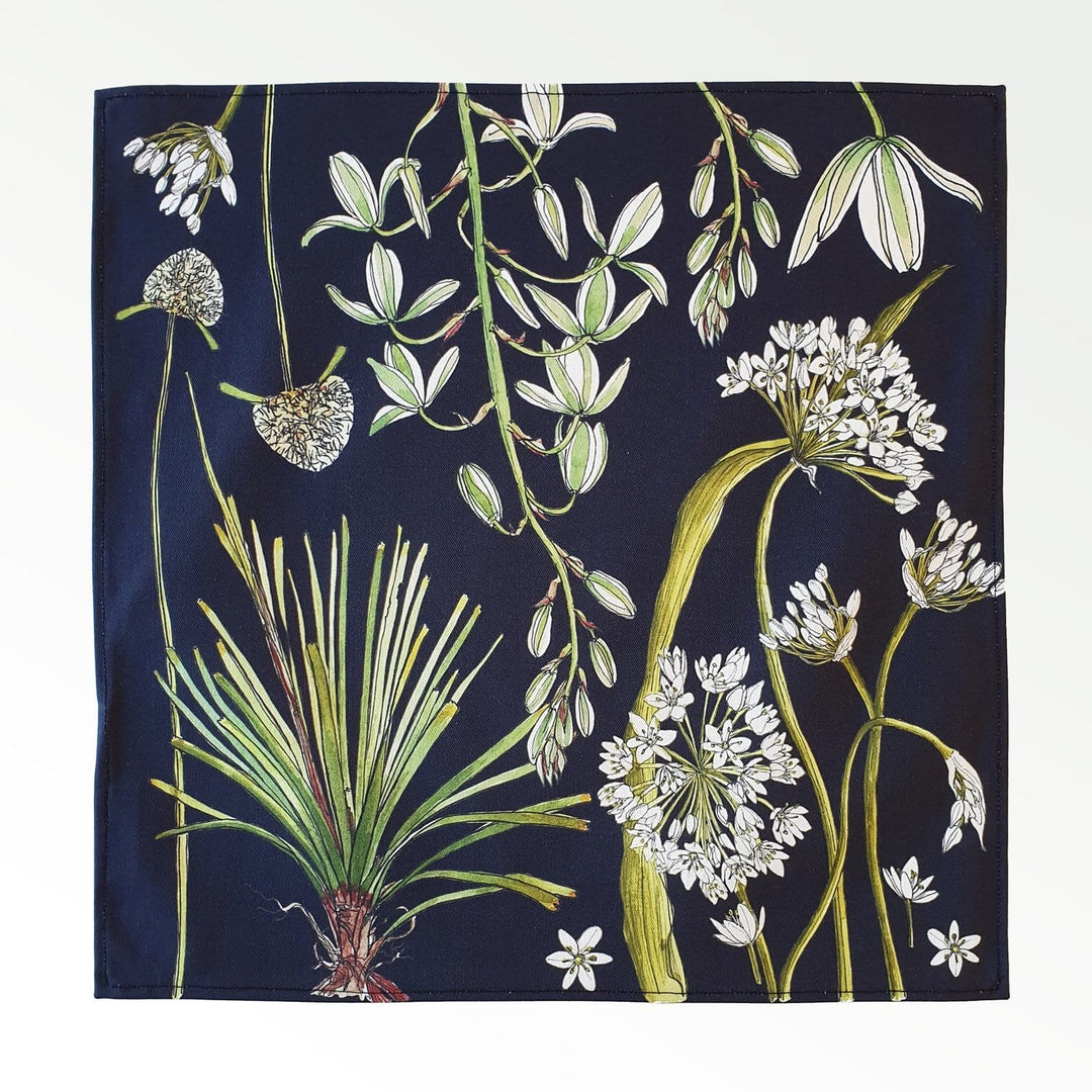 CoralBloom cotton napkin sets printed with Greenery botanical art