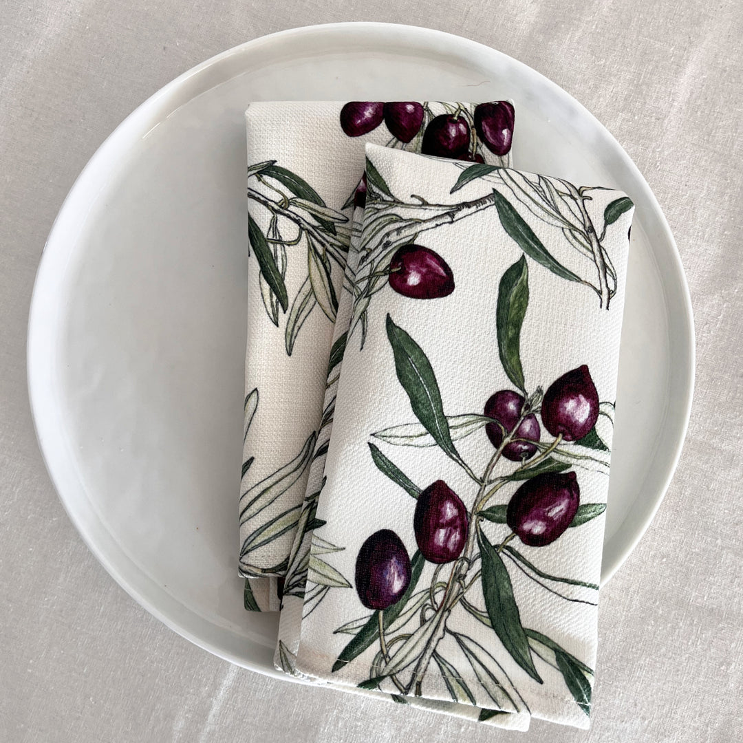 CoralBloom Studio Napkin Set Mediterranean Olives