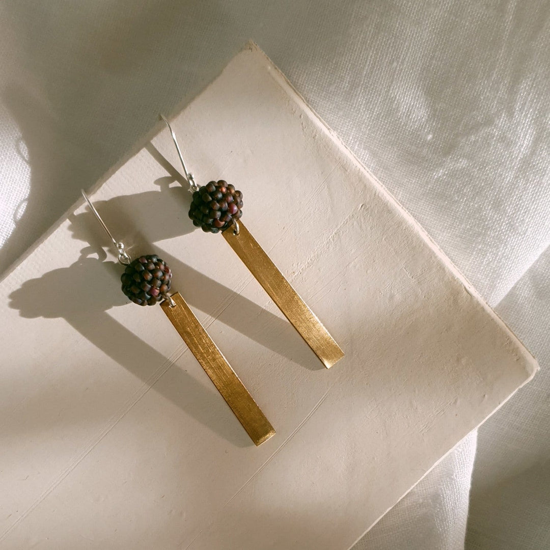 Brass Bar Earrings