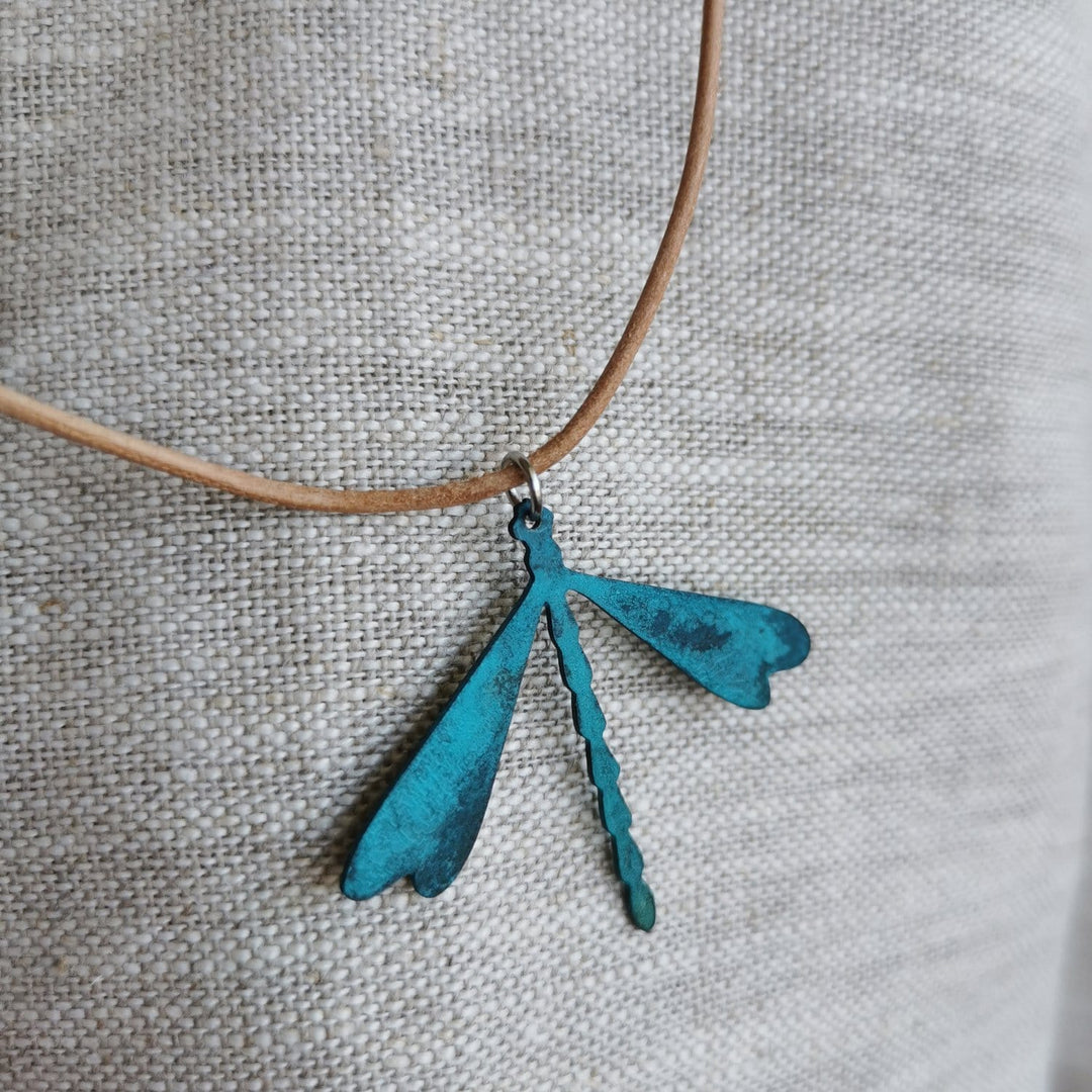Blue Patina Copper Pendant