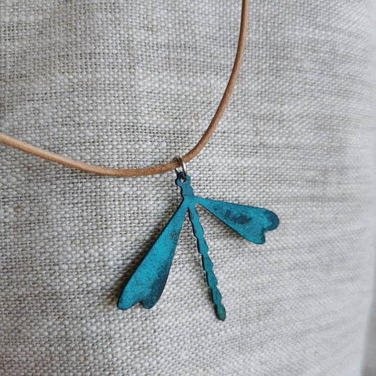 Blue Patina Copper Pendant
