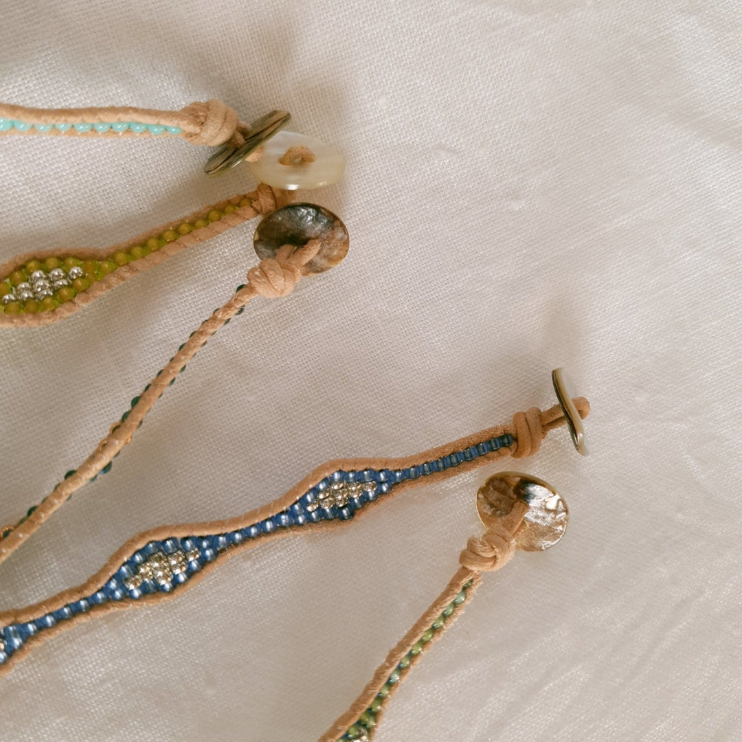 Woven bead bracelet