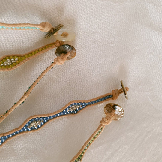 Woven bead bracelet
