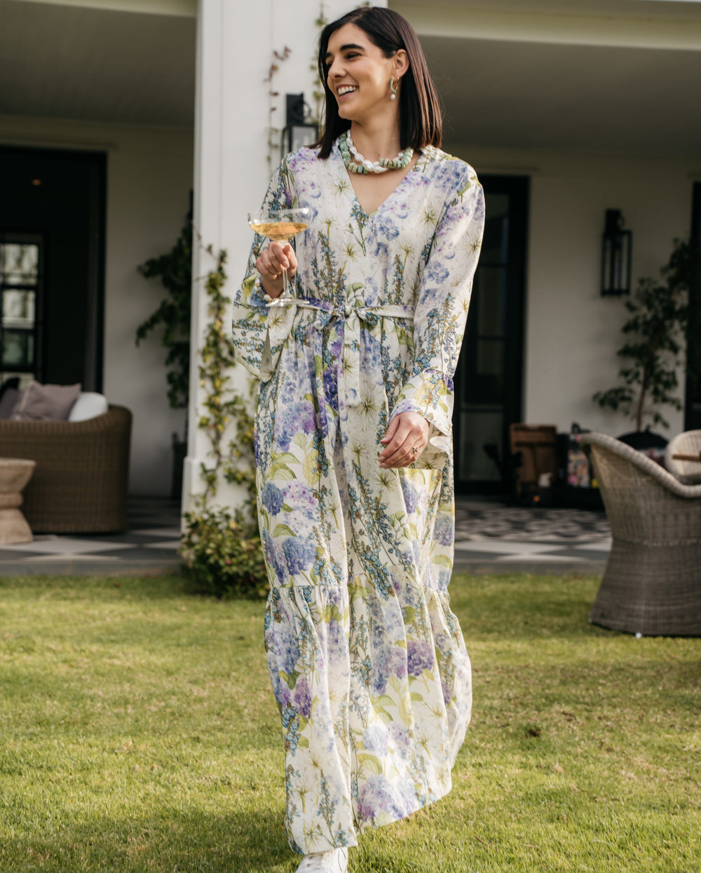 Maxi tiered dress ~ Summer Blooms