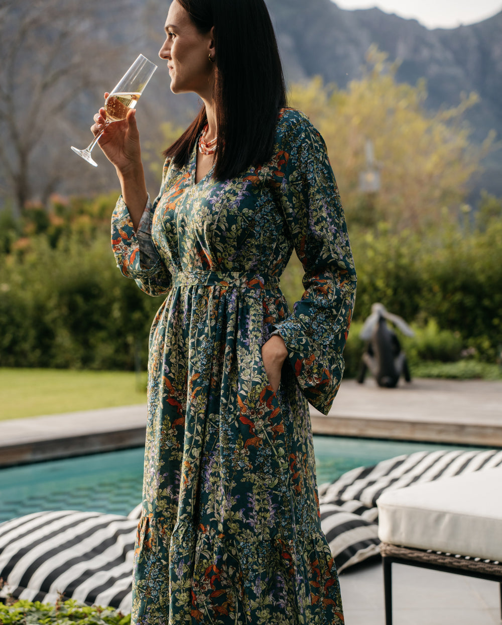 Maxi tiered dress ~ Wild Salvia