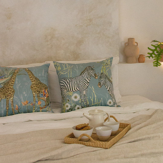 Moonlit Reverie Zebras ~ Velvet Scatter Cushion Cover