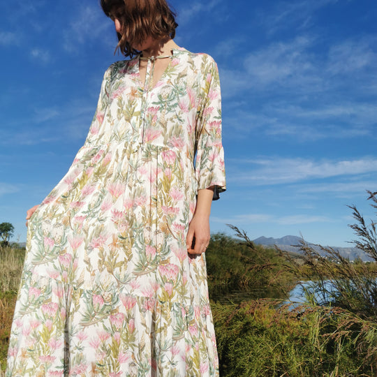 Maxi tiered dress ~ Proteas