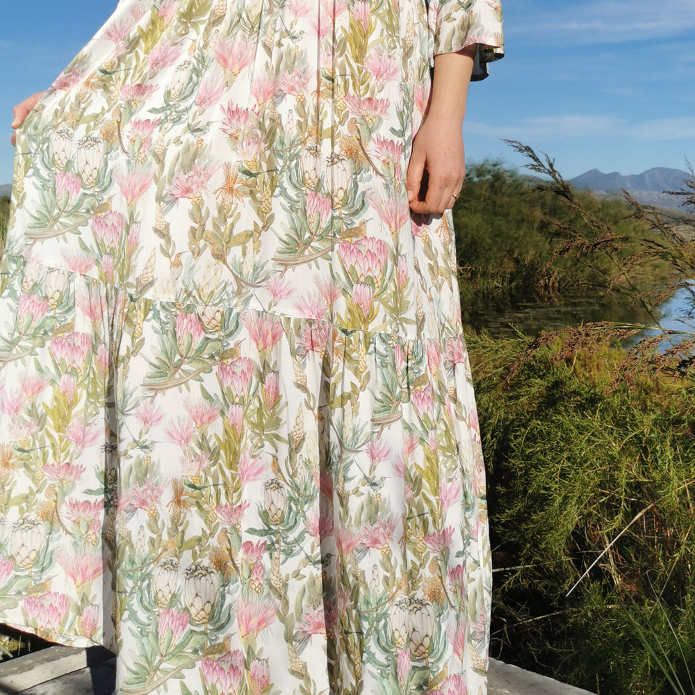 Maxi tiered dress ~ Proteas