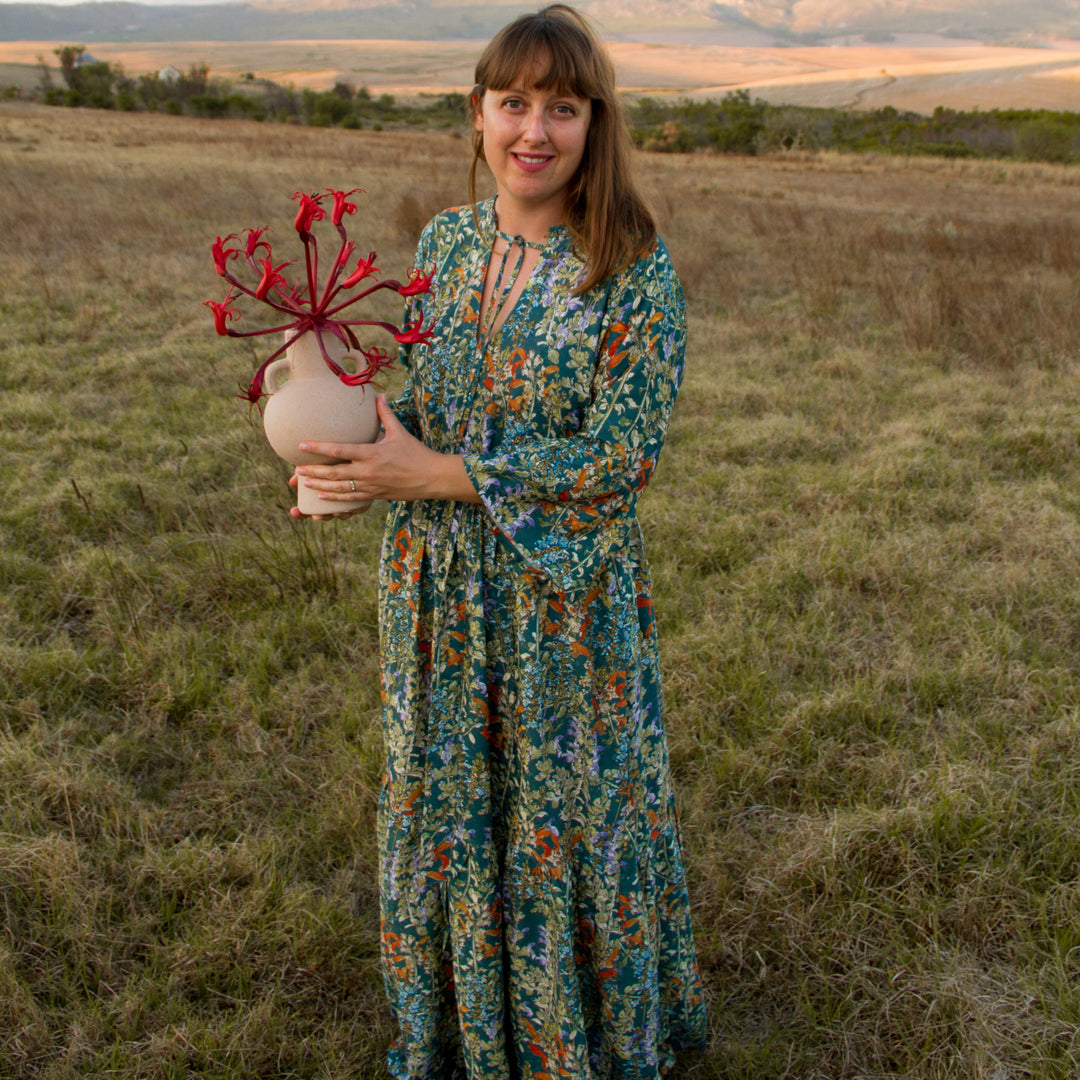 Maxi tiered dress ~ Wild Salvia