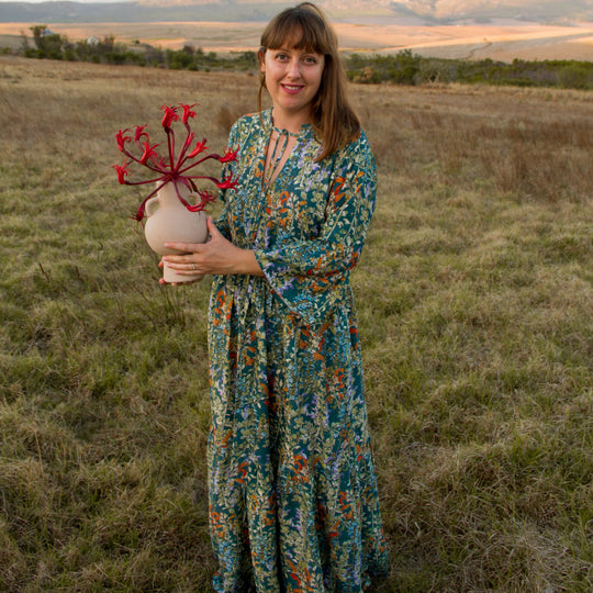 Maxi tiered dress ~ Wild Salvia