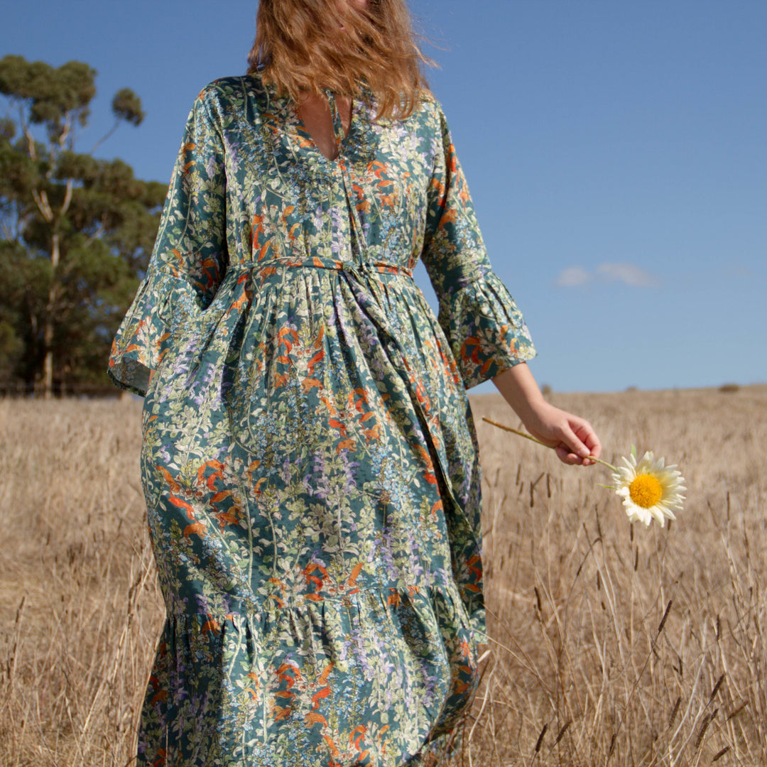 Maxi tiered dress ~ Wild Salvia
