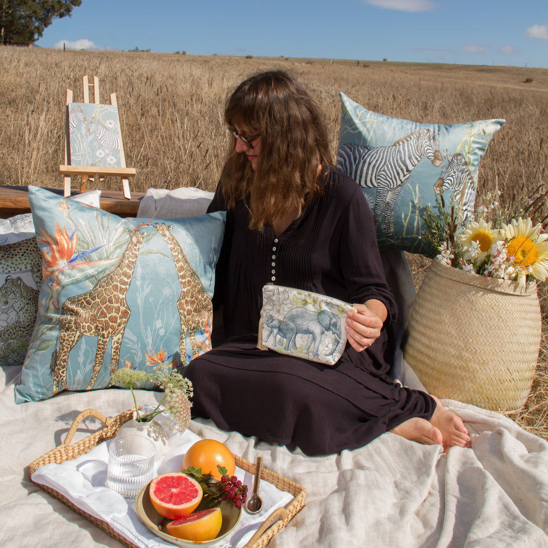 Moonlit Reverie Zebras ~ Velvet Scatter Cushion Cover
