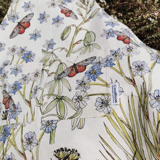 Buy CoralBloom hemp aprons online Butterflies and Albuca